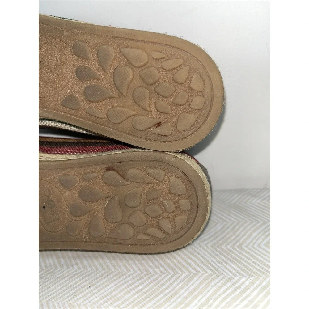 BOC Born Womens Franki Espadrille Flats Sz 6M Striped Slip On Shoes Comfort 90's
